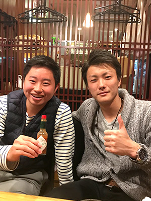旧友の堀君と一枚 旧友の堀君と一枚