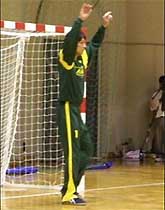 地元開催で気合が入るゴールキーパー 荻田選手