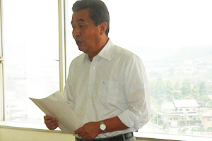 鈴木東海市長より激励の言葉をいただきました 鈴木東海市長より激励の言葉をいただきました
