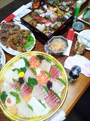 おせち、刺身、ナマコ等々 おせち、刺身、ナマコ等々
