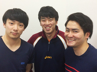 杉山選手、杉本選手と! 杉山選手、杉本選手と!