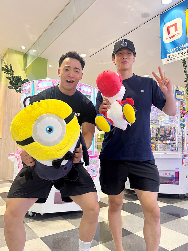 谷口選手とのクレーンゲーム